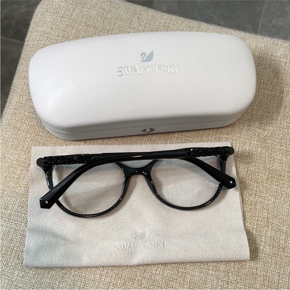 Swarovski SK 5258 Black Eyeglasses with Case and Cleaning Cloth - Picture 2 of 5